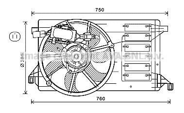 AVA MAZDA Вентилятор радіатора 3 2.0 MZR 08-14 AVA COOLING MZ7554