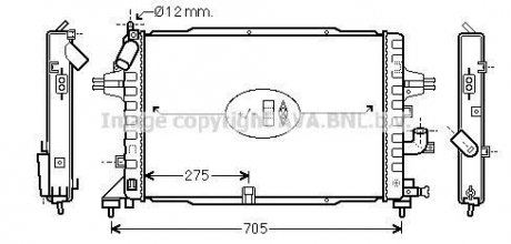 Радіатор ASTRA H 17CDTi MT +-AC 04 (Ava) AVA COOLING OLA2364 (фото 1)