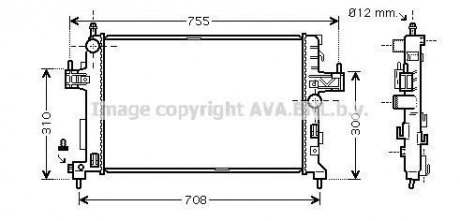 Радиатор охлаждения двигателя CORSAC 13/7CDTi MT/AT 03- (Ava) AVA COOLING OLA2380