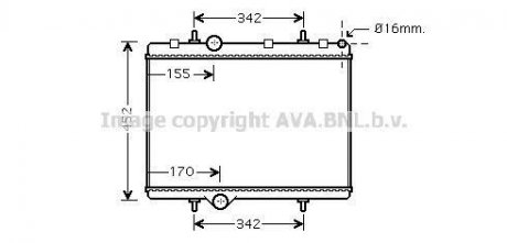 Радиатор охлаждения BERLINGO/XS PIC/PARTNER D(AVA) AVA COOLING PE2281