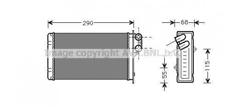 Радіатор опалювача P405/P406 ALL MT/AT 87-99 (Ava) AVA COOLING PE 6100 (фото 1)