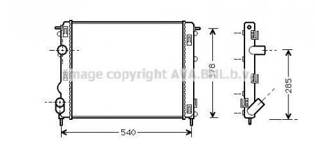 Радіатор CLIO2/LOGAN/KANGOO 15D 01 (Ava) AVA COOLING RTA 2270
