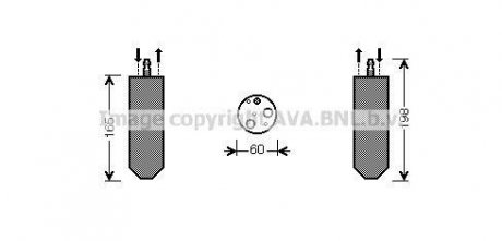 Осушувач кондиціонера Renault Duster 1,6i 10> AT, Logan 1,5d 1,6i 07> AVA AVA COOLING RTD364