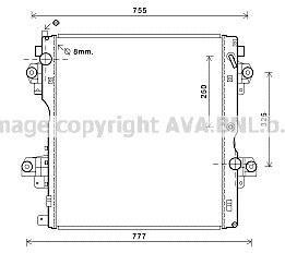 AVA TOYOTA Радіатор охолодження двиг. Land Cruiser Prado 3.0 D-4D AVA COOLING TO2604 (фото 1)