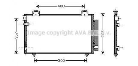 Радіатор кондиціонера Toyota Avensis 1,6 1,8 2,0 2,4i 2,0d 03>08 AVA AVA COOLING TO5392D (фото 1)