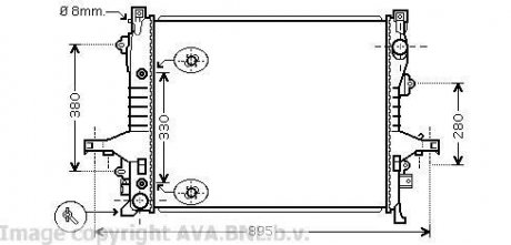 Радиатор охлаждения двигателя AVA AVA COOLING VO2133