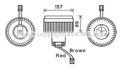 Вентилятор обігрівача салону Volvo XC90 (02-), S60 (00-), S80 (98-) AVA AVA COOLING VO8177 (фото 1)