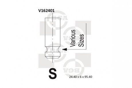 Клапан выпуск. i30/ACCENT/SANTA/SONATA/TUCSON/CARENS/CEED/ MAGENTIS 1.5-2.2CRDi 01- BGA V162401 (фото 1)