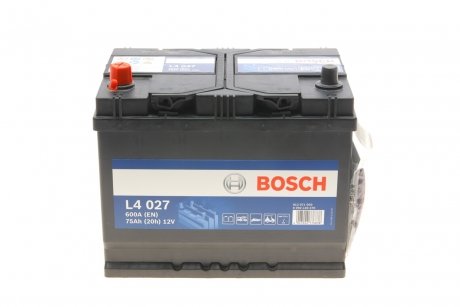 Акумулятор 12В/75Аг/600А/18,1кг BOSCH 0092L40270