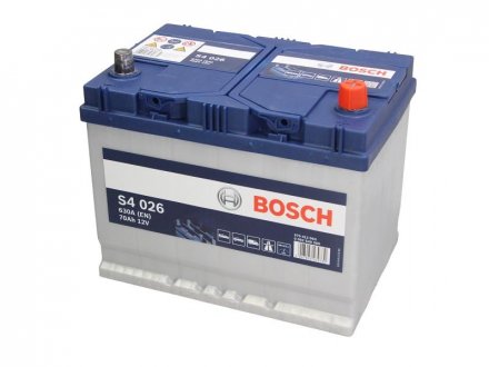 Аккумулятор 70Ah/630A (261x175x220/+R) S4 Азия BOSCH 0 092 S40 260