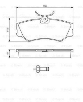 Гальмівні колодки дискові VW Transporter T4 -03 BOSCH 0986460941 (фото 1)