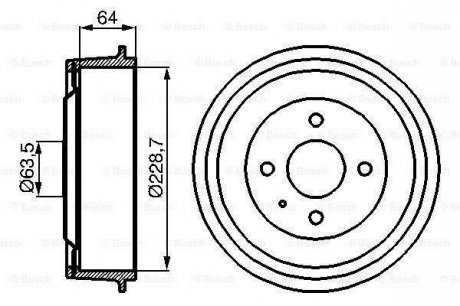 Тормозной барабан BOSCH 0 986 477 012