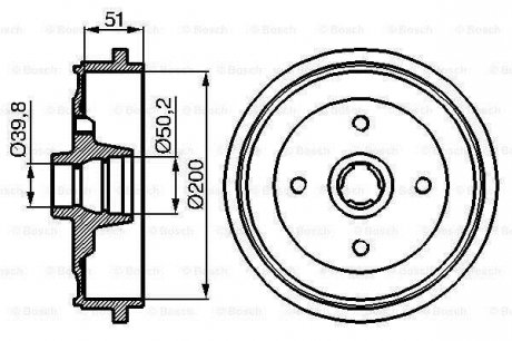 VW Барабан торм. задний AUDI 80 -91 BOSCH 0986477053