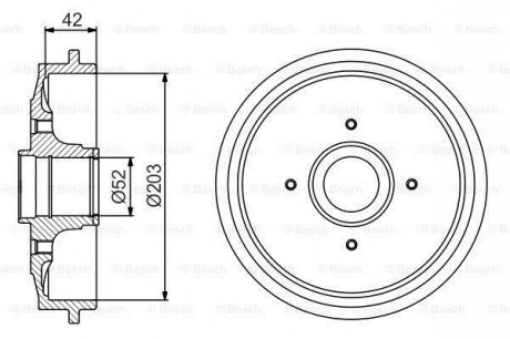 Тормозной барабан BOSCH 0 986 477 201