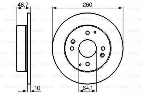 Гальмівний диск HONDA/ROVER Accord/Civic/600 \'\'R BOSCH 0 986 478 172