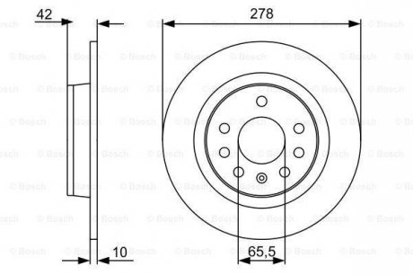 Тормозной диск CHEVROLET/OPEL Astra/Zafira/ 'R'1.6-2.204-15 BOSCH 0986479515