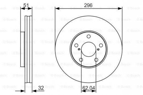 Гальмівний диск LEXUS GS300/GS430/SC430 \'\'F \'\'3,0-4,3 \'\'97-10 BOSCH 0986479R20