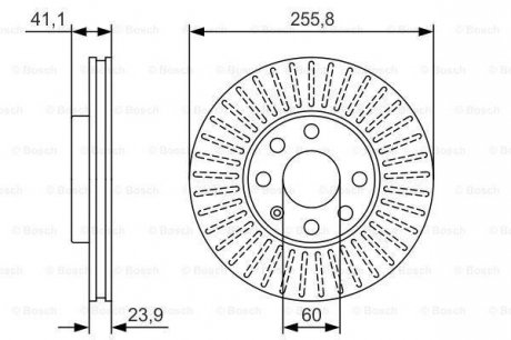 Тормозной диск OPEL Astra G/Vectra '\'F PR2 BOSCH 0986479R76