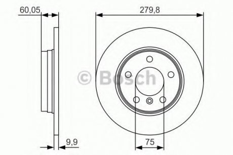 Тормозной диск BMW E36/E46 316/328 \&#039;\&#039;R PR2 BOSCH 0986479S34 (фото 1)