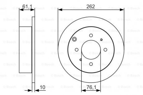 Тормозной диск PR2 HYUNDAI/KIA Matrix/Sonata/Magentis &quot;R &quot;98-05 BOSCH 0986479S68 (фото 1)