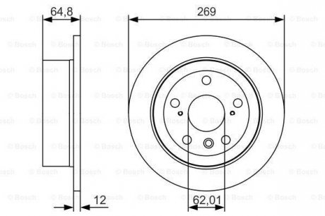 Гальмівний диск LEXUS/TOYOTA ES300/ES330/Avalon \'\'R \'\'3,0-3,5 \'\'01>> BOSCH 0986479T13