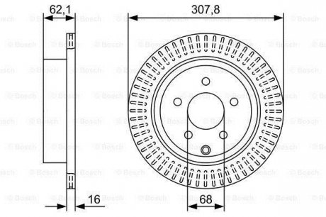 Гальмівний диск INFINITI/NISSAN FX/M/Q70/Q50/JX/QX60/QX70/FX35/Murano/Pathfinder \'\'R \'\'3,5-4,5 \'\'08- BOSCH 0986479W11