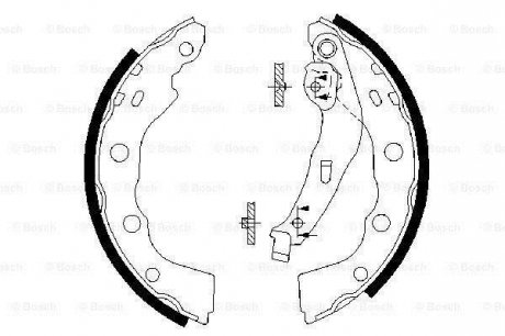 Тормозные колодки, барабанные BOSCH 0 986 487 577