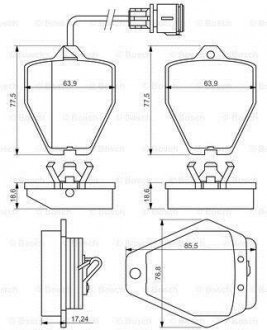 Гальмівні колодки AUDI A8 "F "94-98 BOSCH 0 986 494 436