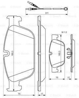 Тормозные колодки, дисковые. BOSCH 0 986 494 526