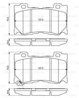 Комплект гальмівних колодок з 4 шт. дисків BOSCH 0986494707 (фото 1)