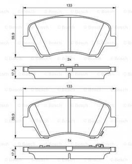 Комплект гальмівних колодок з 4 шт. дисків BOSCH 0 986 494 712