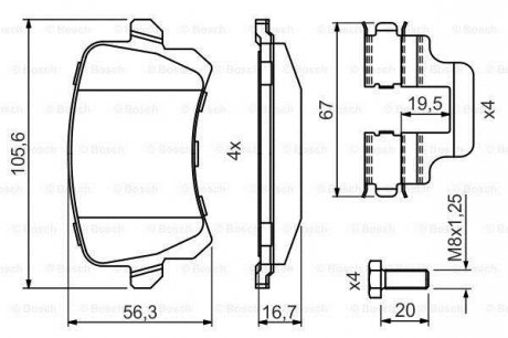 Дискові колодки задні BOSCH 0 986 494 731