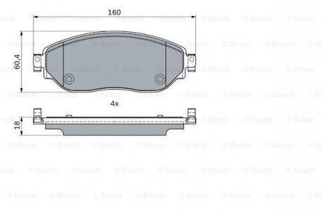 Колодки гальмівні дискові BOSCH 0986494741