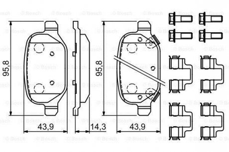 Тормозные колодки, дисковые. BOSCH 0 986 494 935