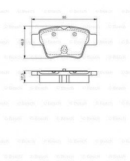 Комплект тормозных колодок, дисковый тормоз BOSCH 0986495092 (фото 1)