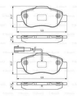 Комплект гальмівних колодок з 4 шт. дисків BOSCH 0986495097