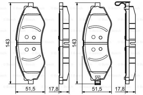 Гальмівні колодки дискові CHEVROLET/DAEWOO Lacetti/Nubira/Optra \'\'F PR2 BOSCH 0 986 495 116 (фото 1)