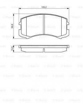 Тормозные колодки перед. MITSUBISHI Galant VI 96-03, Lancer 03- BOSCH 0986495158