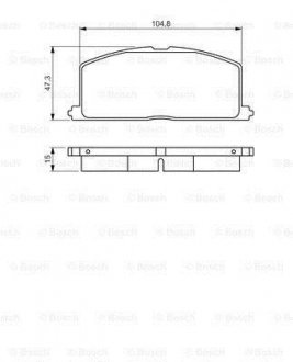 Тормозные колодки дисковые TOYOTA Celica/Corolla/Corona/Camri/Starlet \&#039;\&#039;F\&#039;\&#039;83-03 PR2 BOSCH 0986495234 (фото 1)