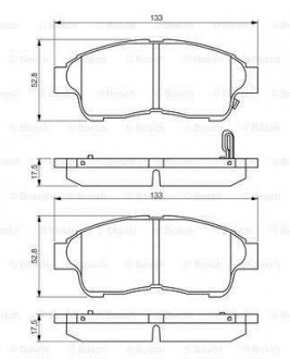 Гальмівні колодки TOYOTA Camry/Corolla/Carina E/RAV 4/Sprinter \'\'F \'\'>>02 PR2 BOSCH 0986495257