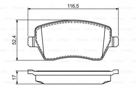 Тормозные колодки дисковые передние BOSCH 0986495452 (фото 1)