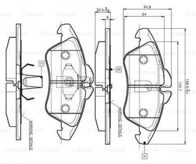 Колодки передні, DB208-316 BOSCH 0 986 TB2 030 (фото 1)