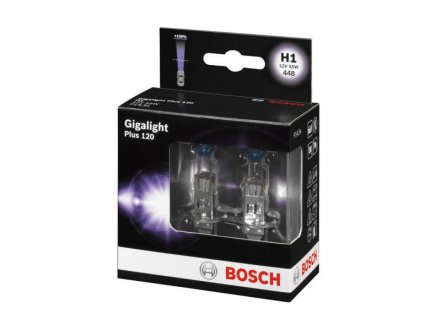 Лампа накалу H1 12V 55W GigaLight +120 (комплект 2шт) BOSCH 1 987 301 105