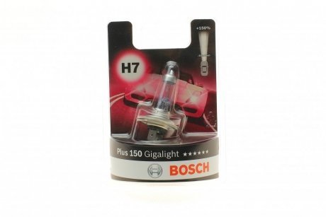 Лампа накалу H7 12V 55W PX26d GigaLight +150 (blister 1шт) BOSCH 1 987 301 137