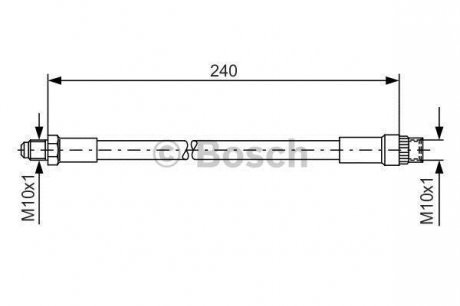 RENAULT Шланг тормозной передн. R21, Clio, Twingo BOSCH 1987476421