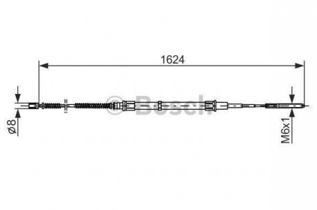 VW Трос тормоза (барабан) Passat 93- BOSCH 1987477407