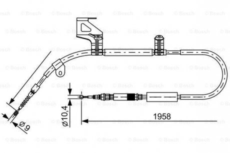 Трос ручного гальма BOSCH 1987477603