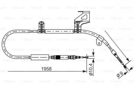 Гальмівний трос 1958mm AUDI A6 RR RR97-04 BOSCH 1987477604