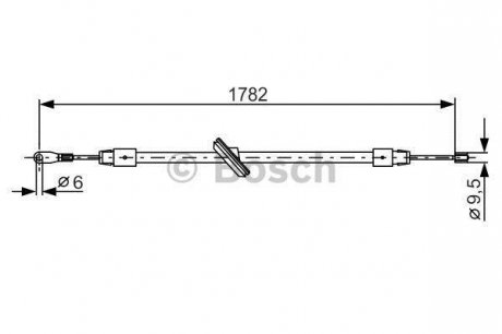 Трос ручного гальма BOSCH 1987477902