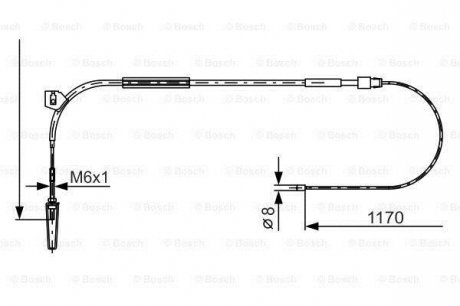 FEBI DB Трос ручного тормоза пер. A-Class W168 BOSCH 1987477961